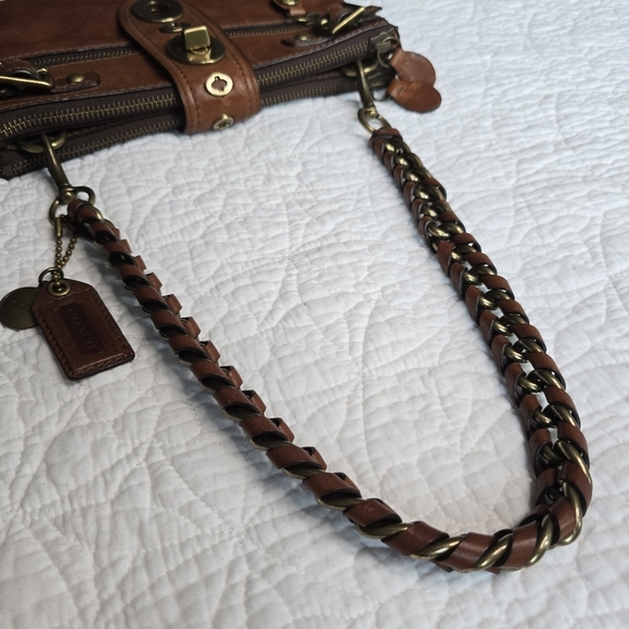 Coach Bridget 65th Anniversary Legacy Turnlock Kisslock Brown Shoulder Bag 11623 - Picture 11 of 17